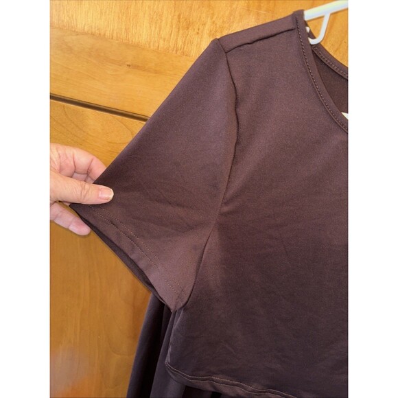 SHEIN Two Piece Set Crop Top Wide Leg Pants Women XL Cozy Knit Chocolate Brown - Picture 4 of 10